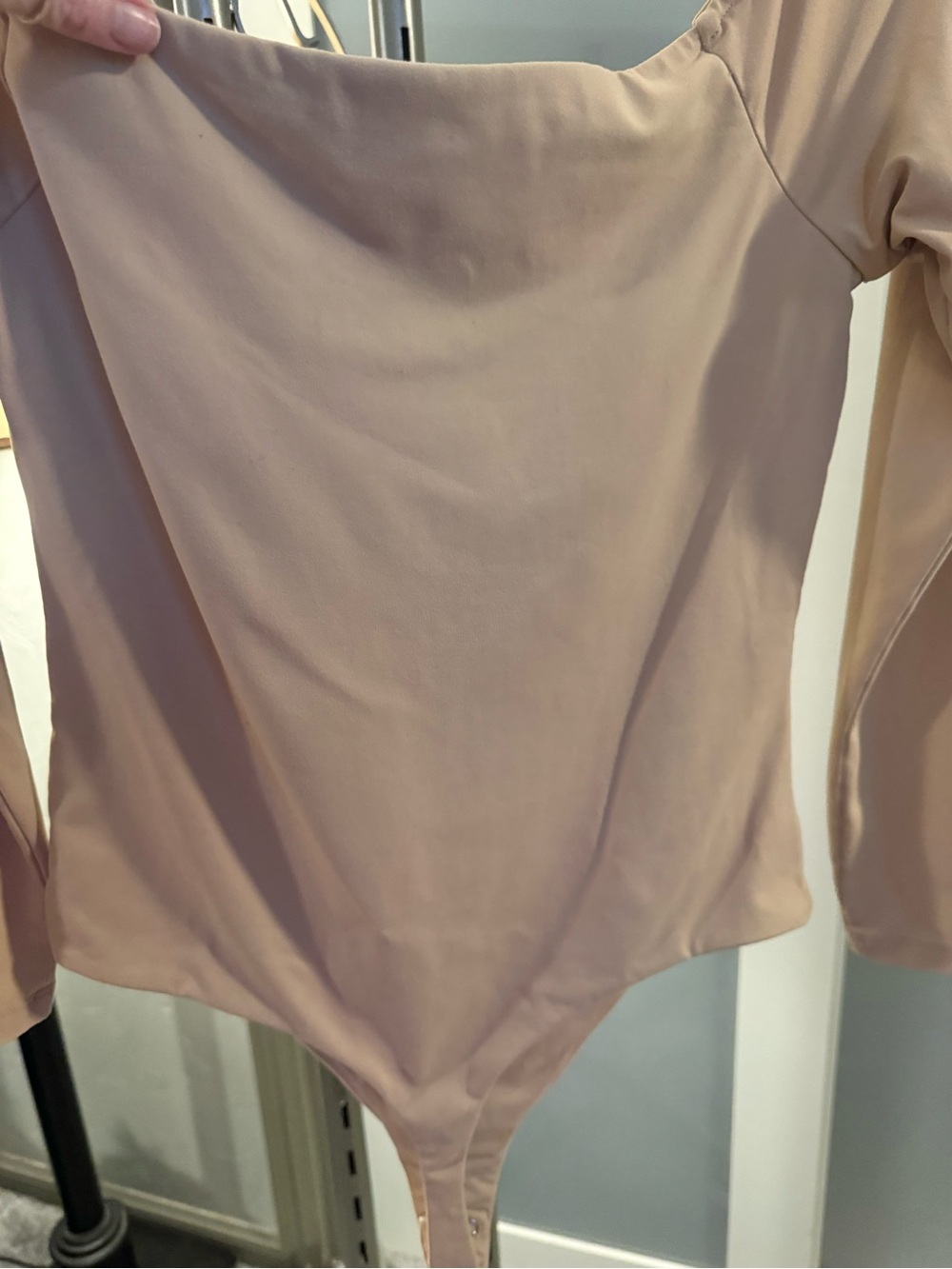 nuuds Blush/Taupe Long-Sleeve Scoop Neck Bodysuit